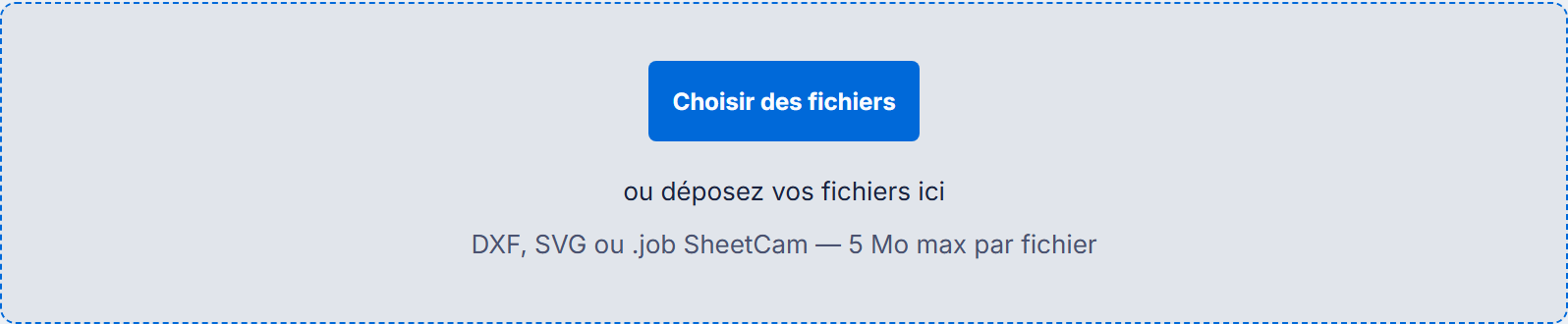 La carte de dépôt et les formats acceptés